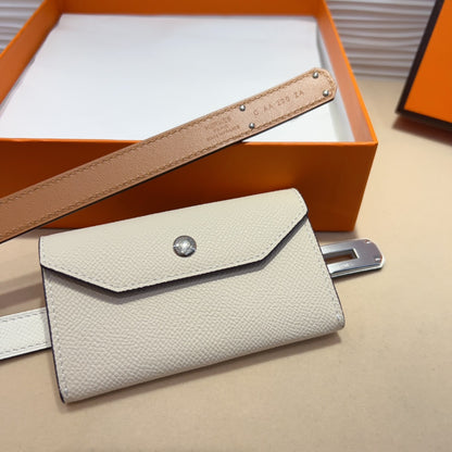 Hermes Goyard Kelly Pocket 18 Belt white