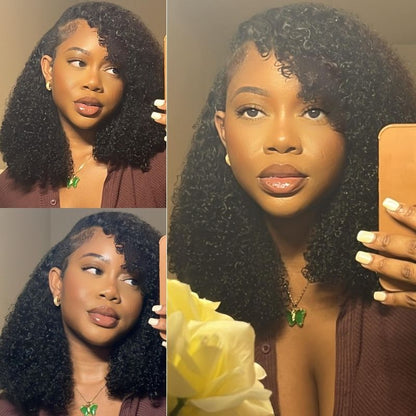 Short Bob V Part Wig Jerry Curly Glueless Wigs Meets Real Scalp No Leave Out Beginner Friendly