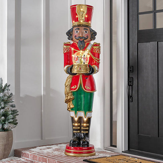 6' Pre-Lit Musical Grand Nutcracker with Snowglobe