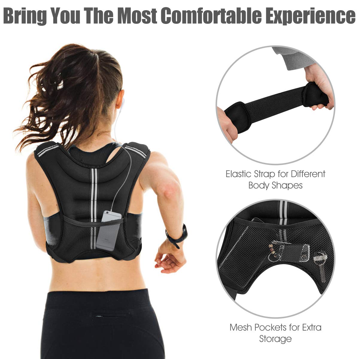 Adjustable Weighted Vest, 12lb/20lbWeight Vest Workout Equipment
