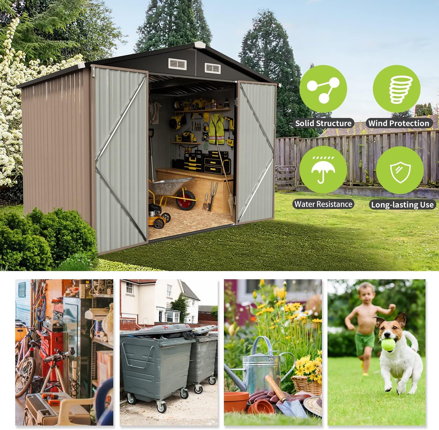 Metal Storage Shed House with Air Vent