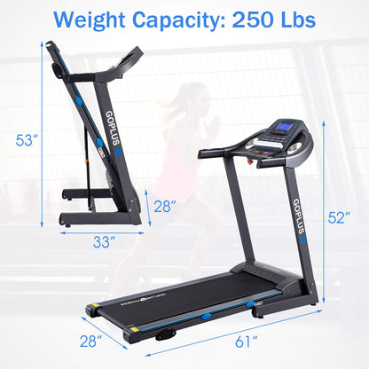 2.25HP Folding Treadmill with Incline, Superfit Electric Treadmill