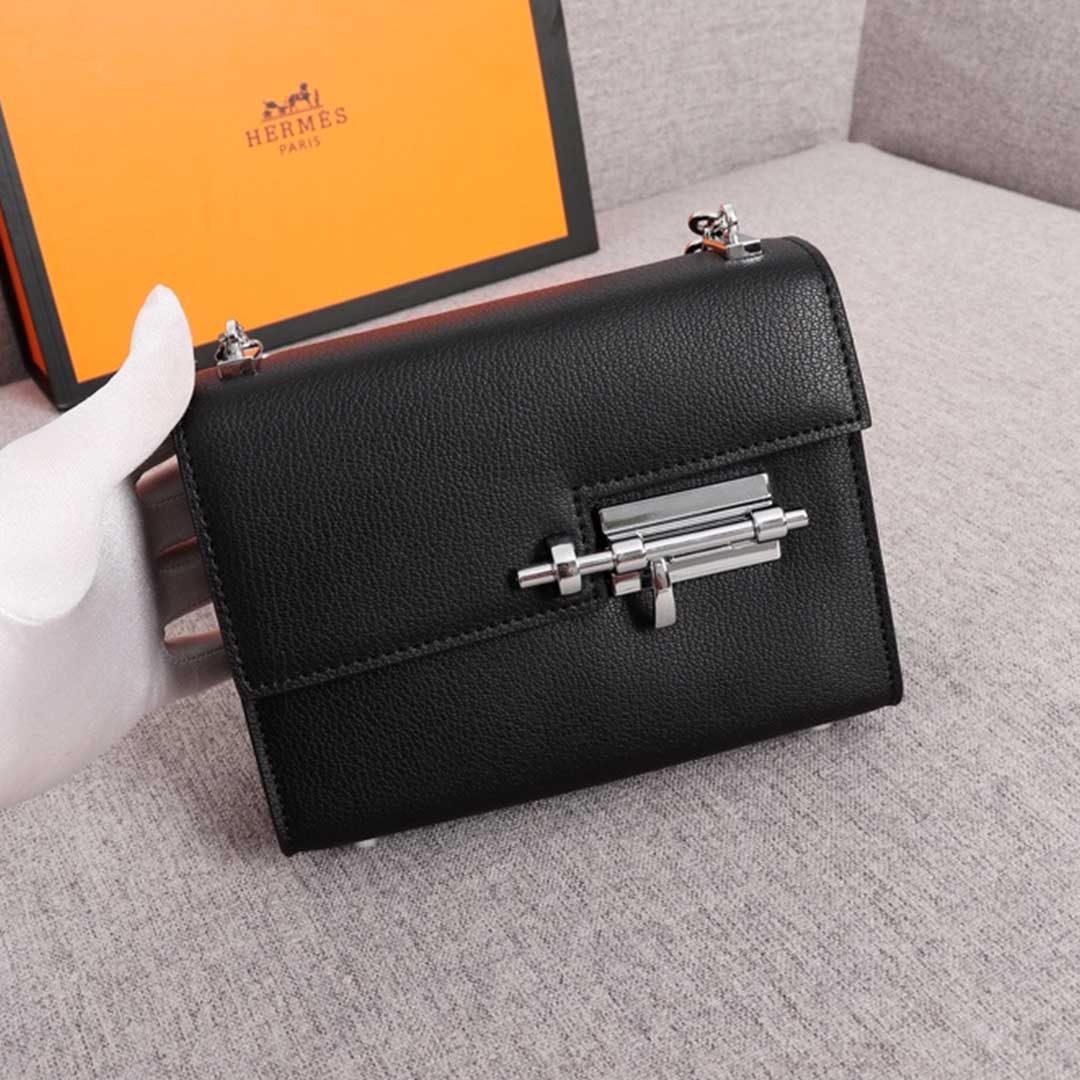 Hermes Goyard Verrou Chaine mini bag BEIGE/BLACK/BROWN