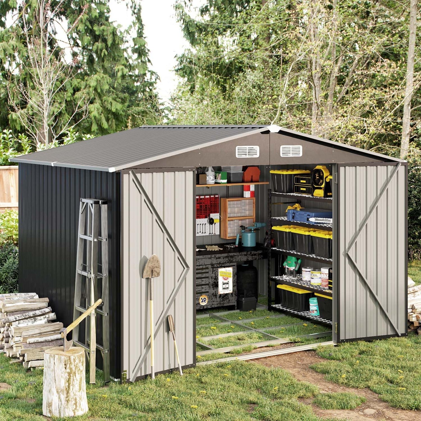 Metal Storage Shed House with Air Vent