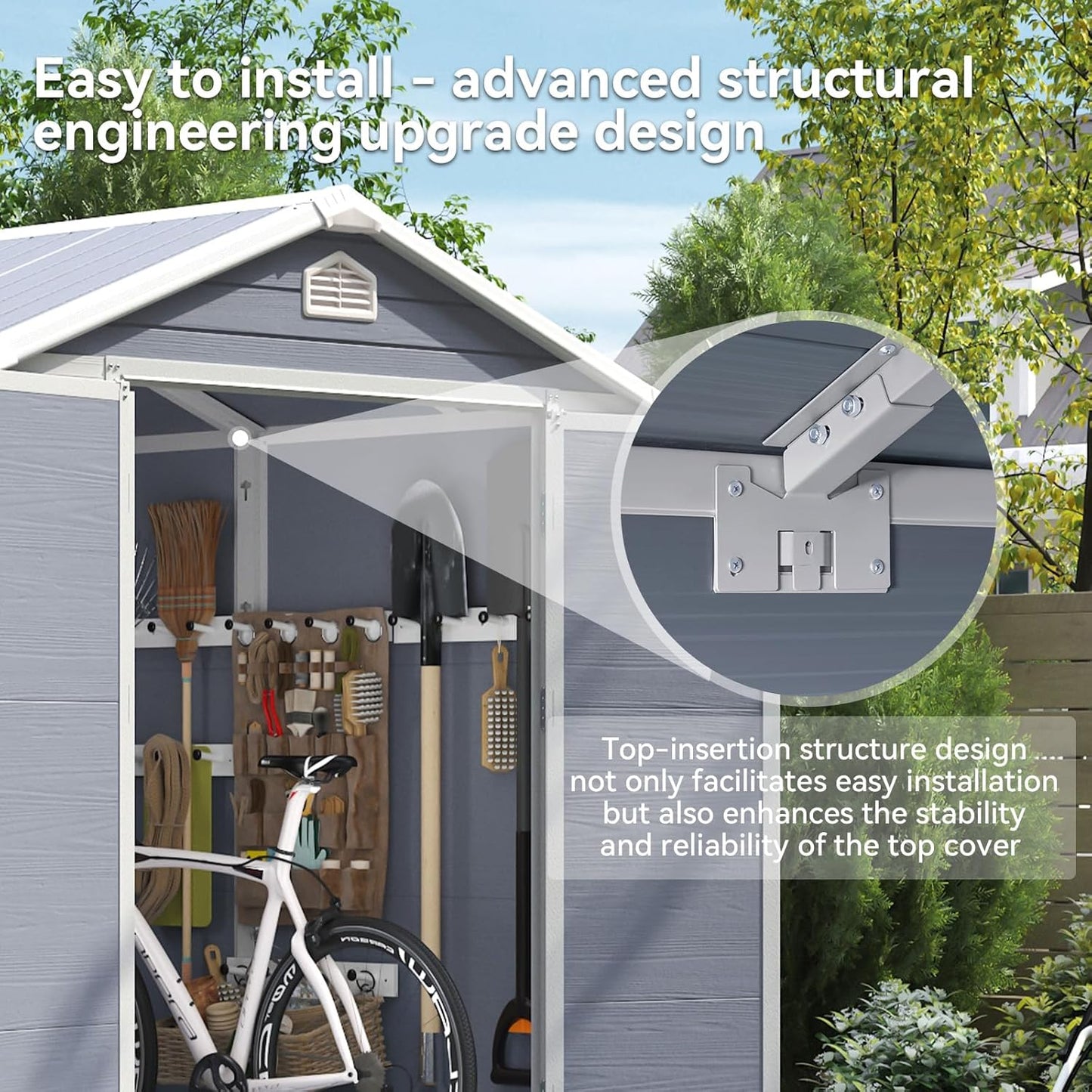 Resin Utility Storage Shed House