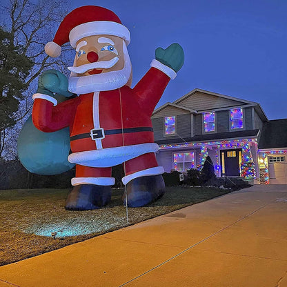 Giant 20-40Ft Inflatable Santa Claus with Blower, Outdoor Christmas Yard Decoration