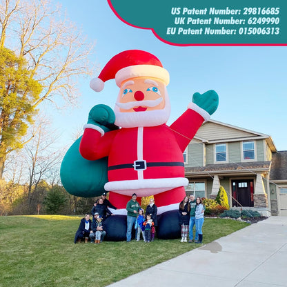 Giant 20-40Ft Inflatable Santa Claus with Blower, Outdoor Christmas Yard Decoration