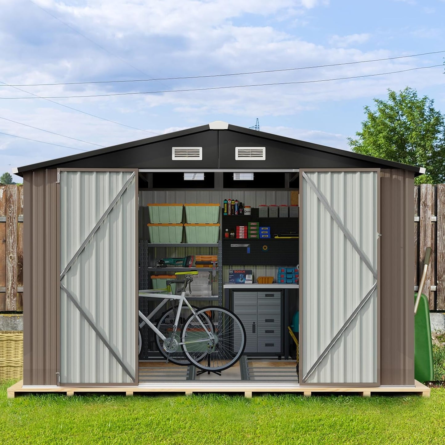 Metal Storage Shed House with Air Vent