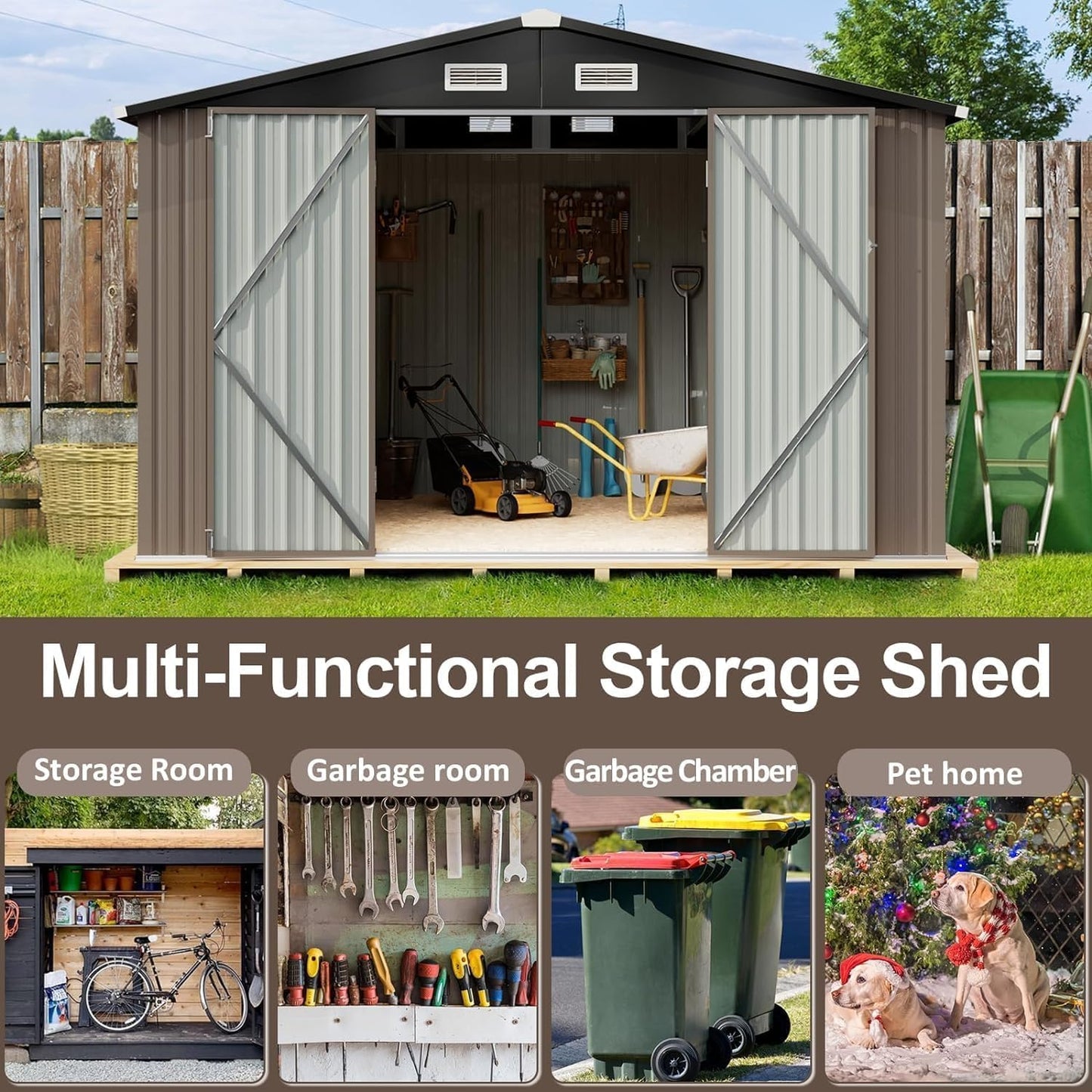 Metal Storage Shed House with Air Vent