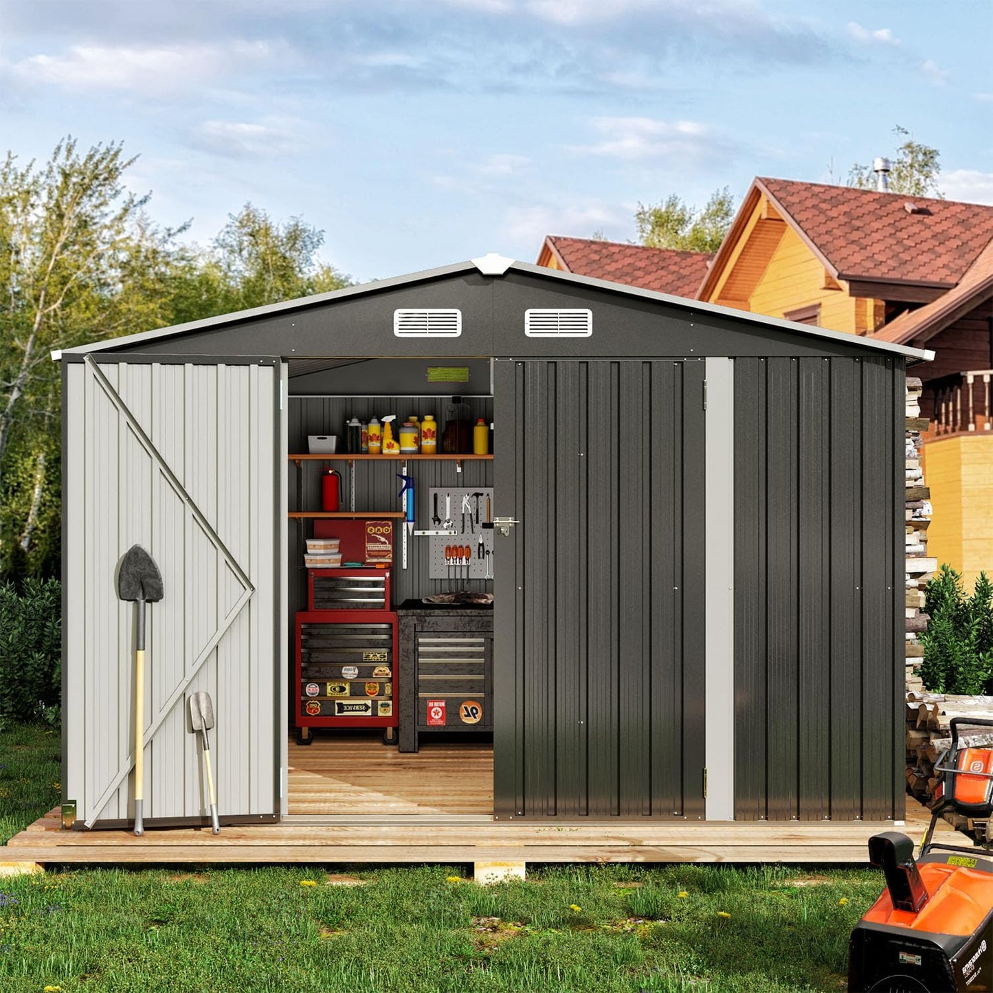 Metal Storage Shed House with Air Vent