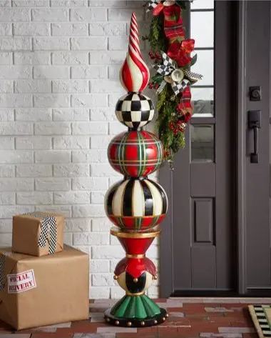 DIY Tall Ornament Holiday Topiary