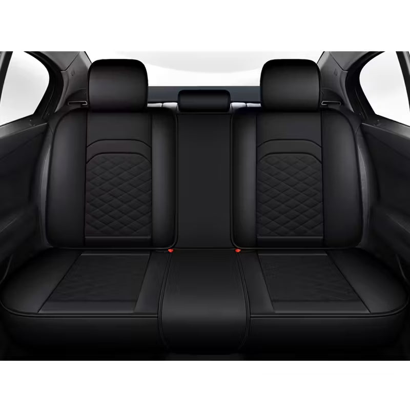 [Stylish Car Seat Cover] DENEGO Quilted Car Seat Cover | Cartoon Design, Full Coverage, Faux Leather & Mesh Fabric, 1 Seat/Five Seat Option, Stylish & Comfortable, Luxury