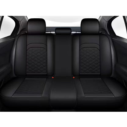 [Stylish Car Seat Cover] DENEGO Quilted Car Seat Cover | Cartoon Design, Full Coverage, Faux Leather & Mesh Fabric, 1 Seat/Five Seat Option, Stylish & Comfortable, Luxury