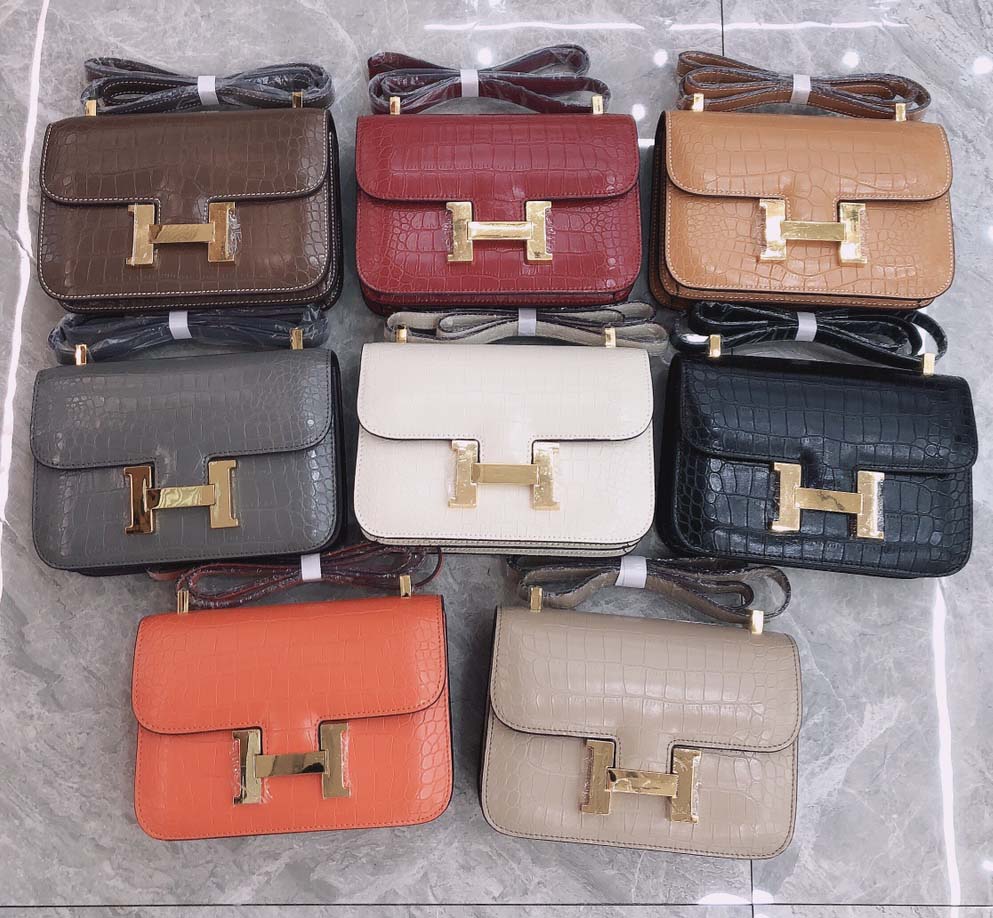 Hermes Goyard Constance Crocodile Leather Pattern Cross Body Bag