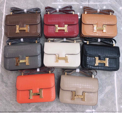 Hermes Goyard Constance Crocodile Leather Pattern Cross Body Bag