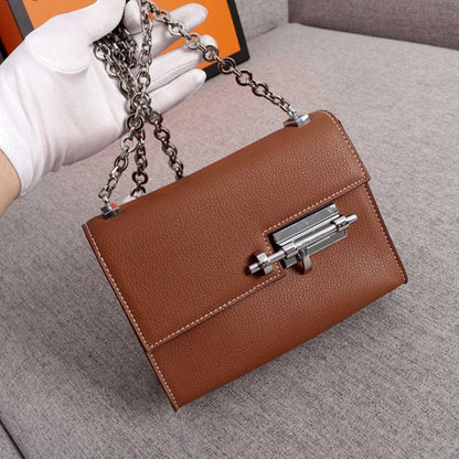 Hermes Goyard Verrou Chaine mini bag BEIGE/BLACK/BROWN