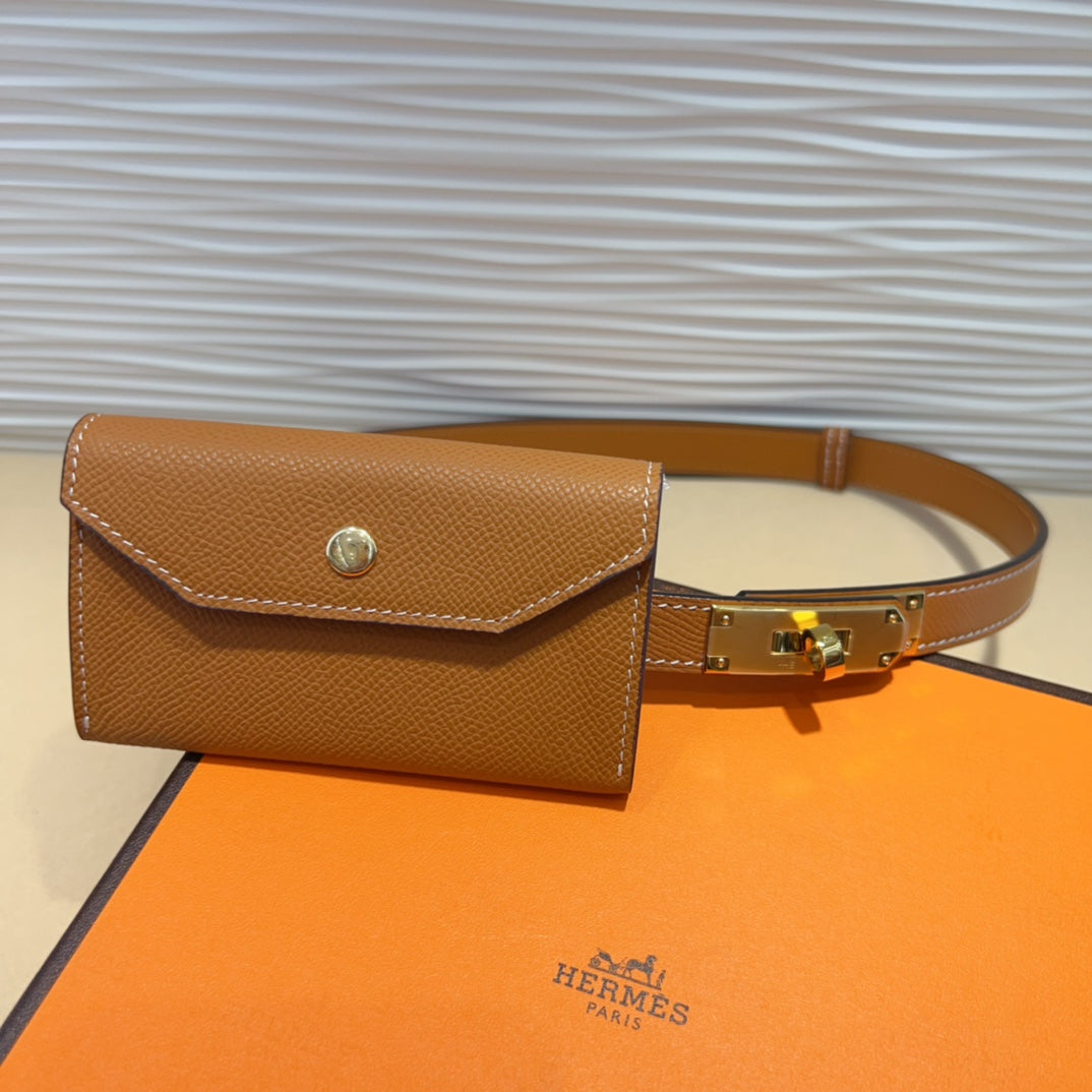 Hermes Goyard Kelly Pocket 18 Belt brown