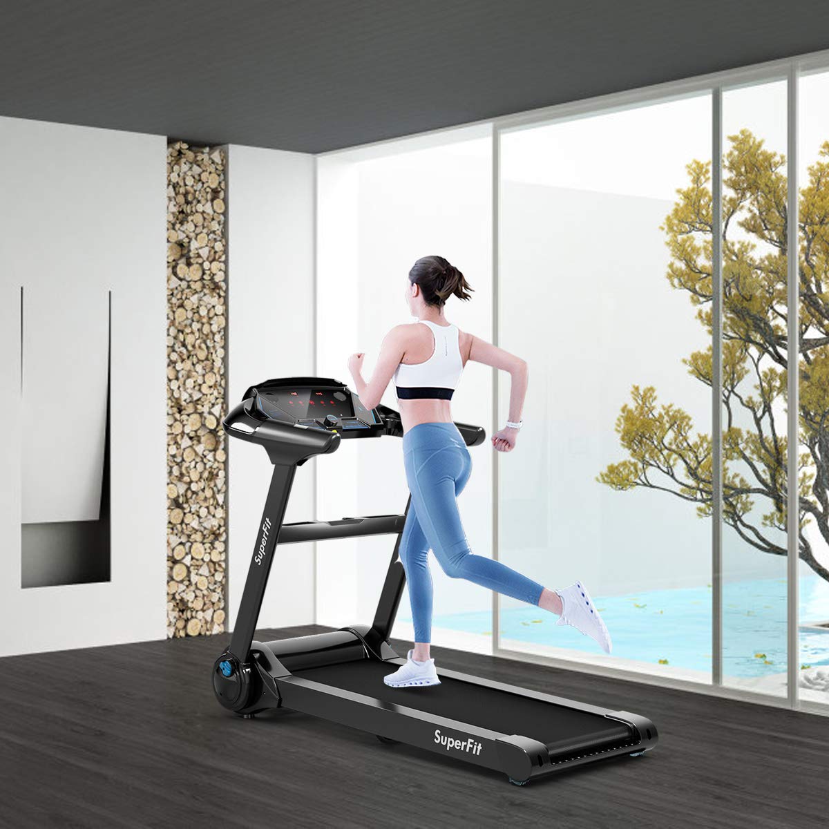 Folding Treadmill, Superfit Electric Portable Treadmill