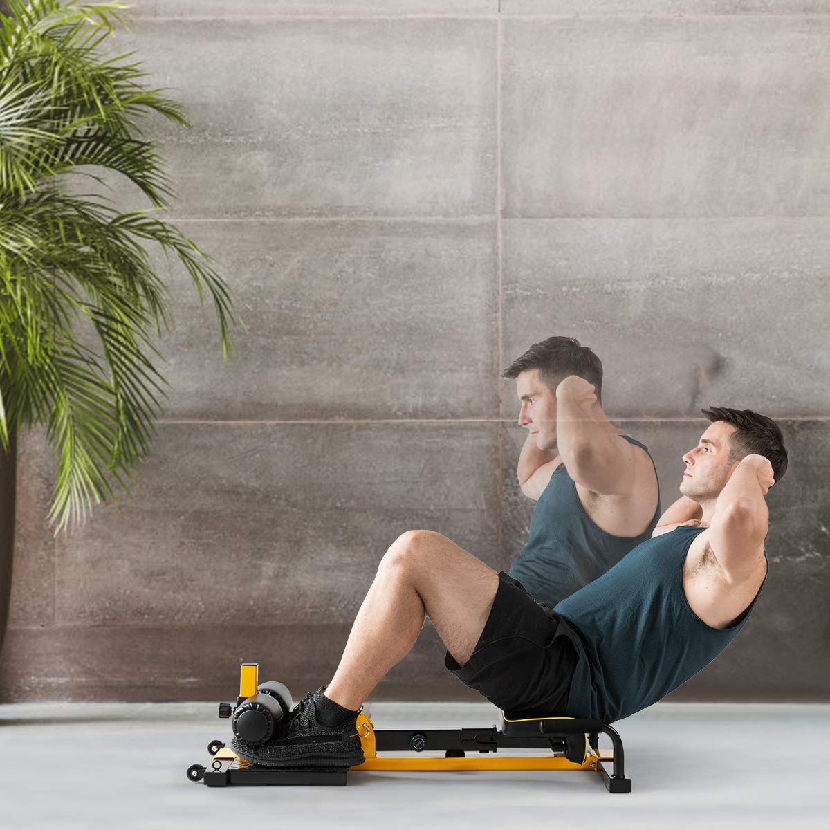 Deep Squat Machine with Anti-Skid Measures, Soft PVC Cover, Handy Wheels