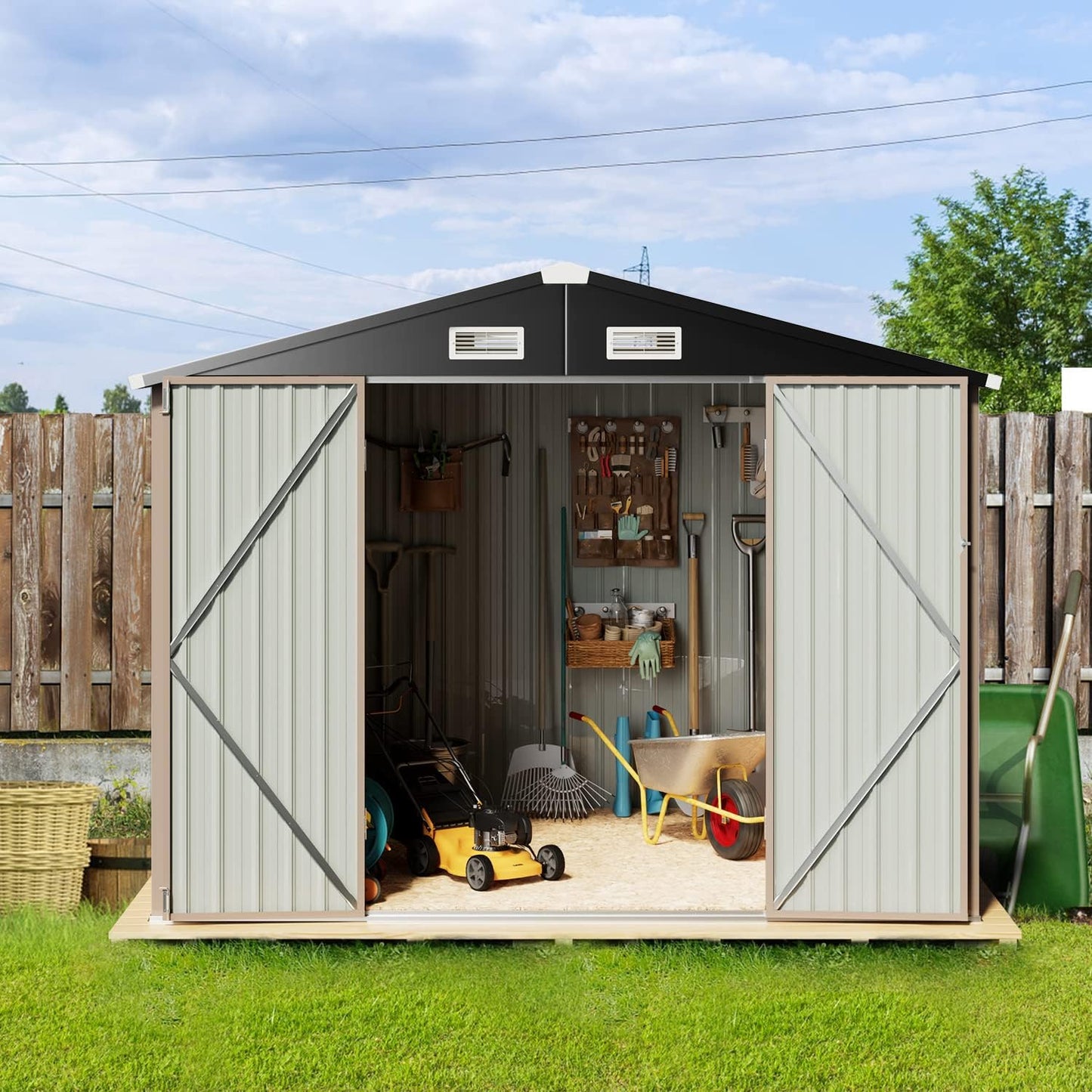 Metal Storage Shed House with Air Vent