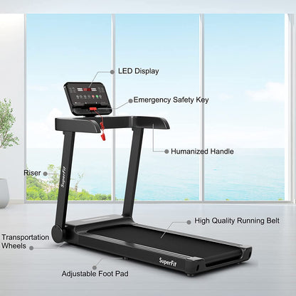 Goplus Heavy Duty Treadmill for Gym, Superfit Electric Treadmill with App Control