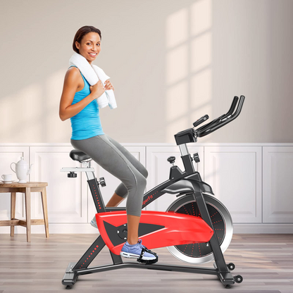 Goplus Indoor Magnetic Exercise Bike, Fitness Cycling Bike W/ Adjustable Resistance