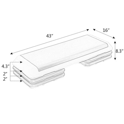 Goplus 43'' Adjustable Fitness Aerobic Step Stepper Platform 4 - 6 - 8 Non-Stick Surface