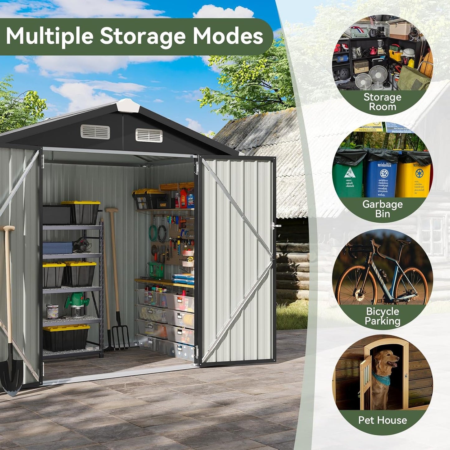 Metal Storage Shed House with Air Vent