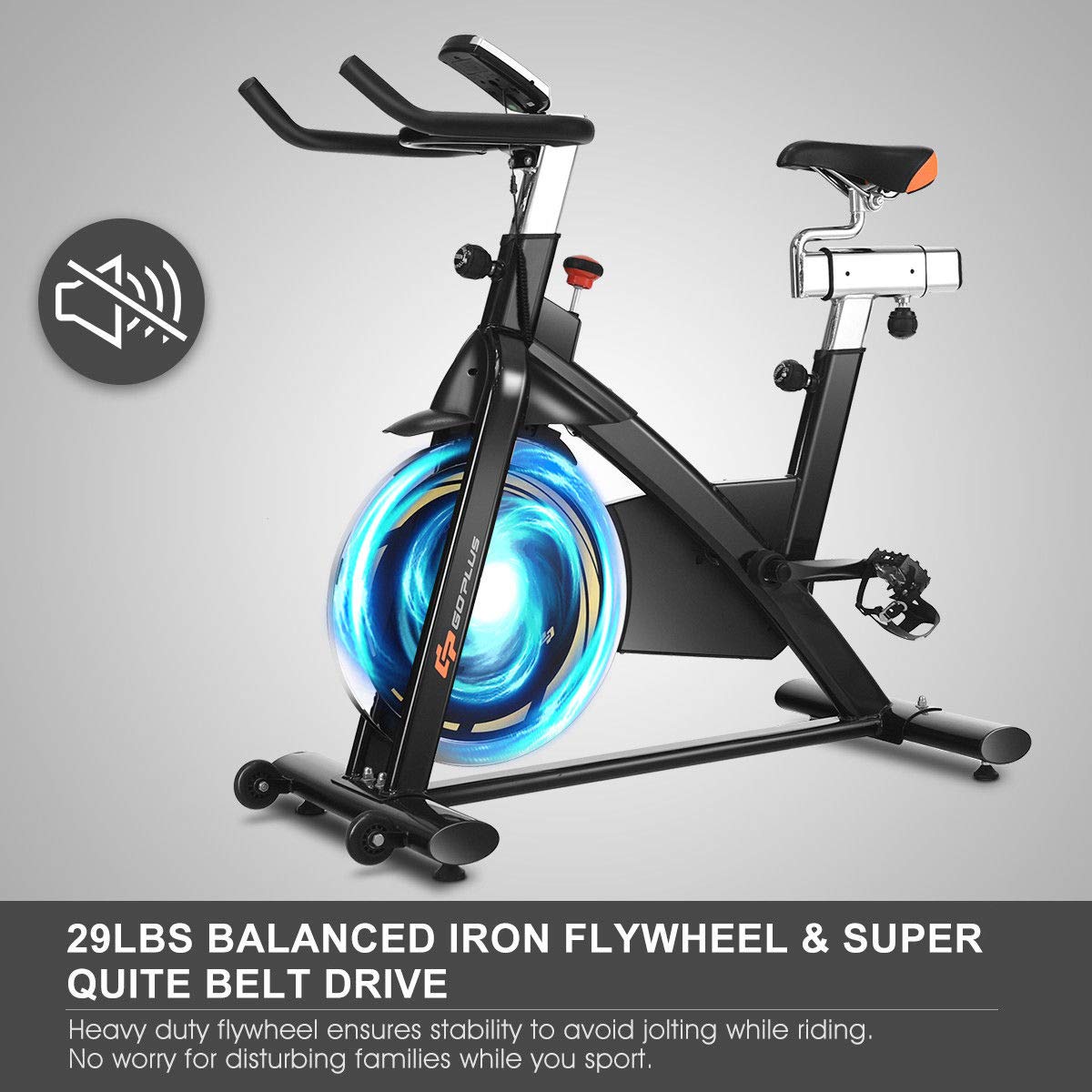 Indoor Cycling Bike, Stationary Bicycle with Flywheel and LCD Display