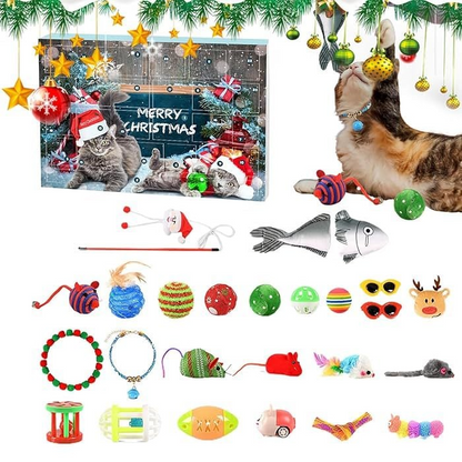 🔥Last 48 hours 70% OFF - 🐱2024 Christmas Countdown Cat Toys Advent Calendar