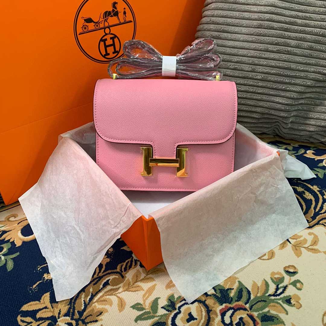 Hermes Goyard AAA-Constance handbag 24cm 19cm BLACK/WHITE/PINK