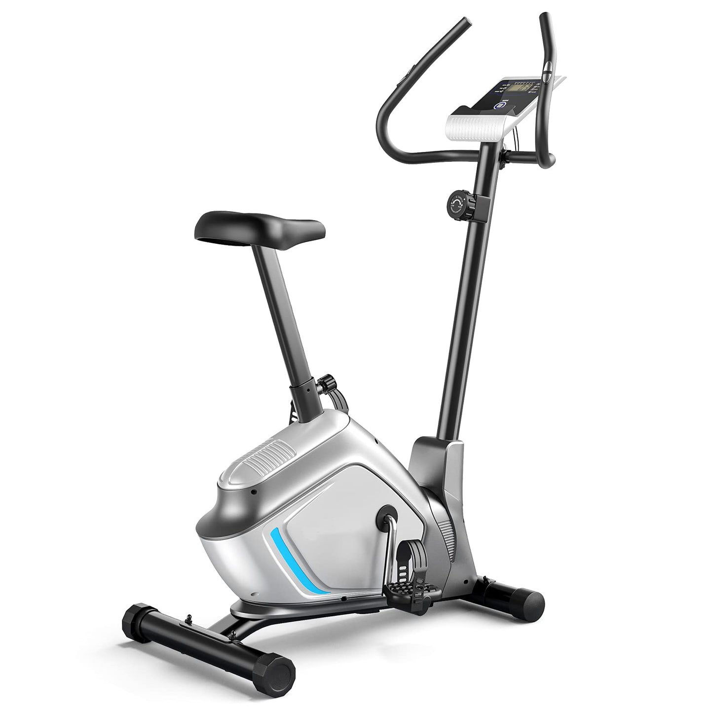 Goplus Magnetic Stationary Upright Exercise Bike, Indoor Cycling Bike w/ 8-level Resistances