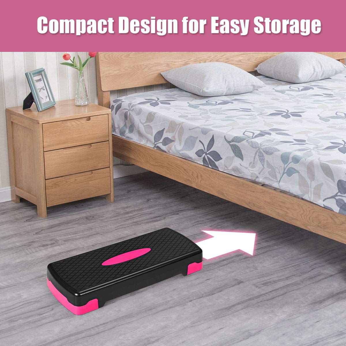 Step Platform, 26 Adjustable Aerobic Exercise Step Deck