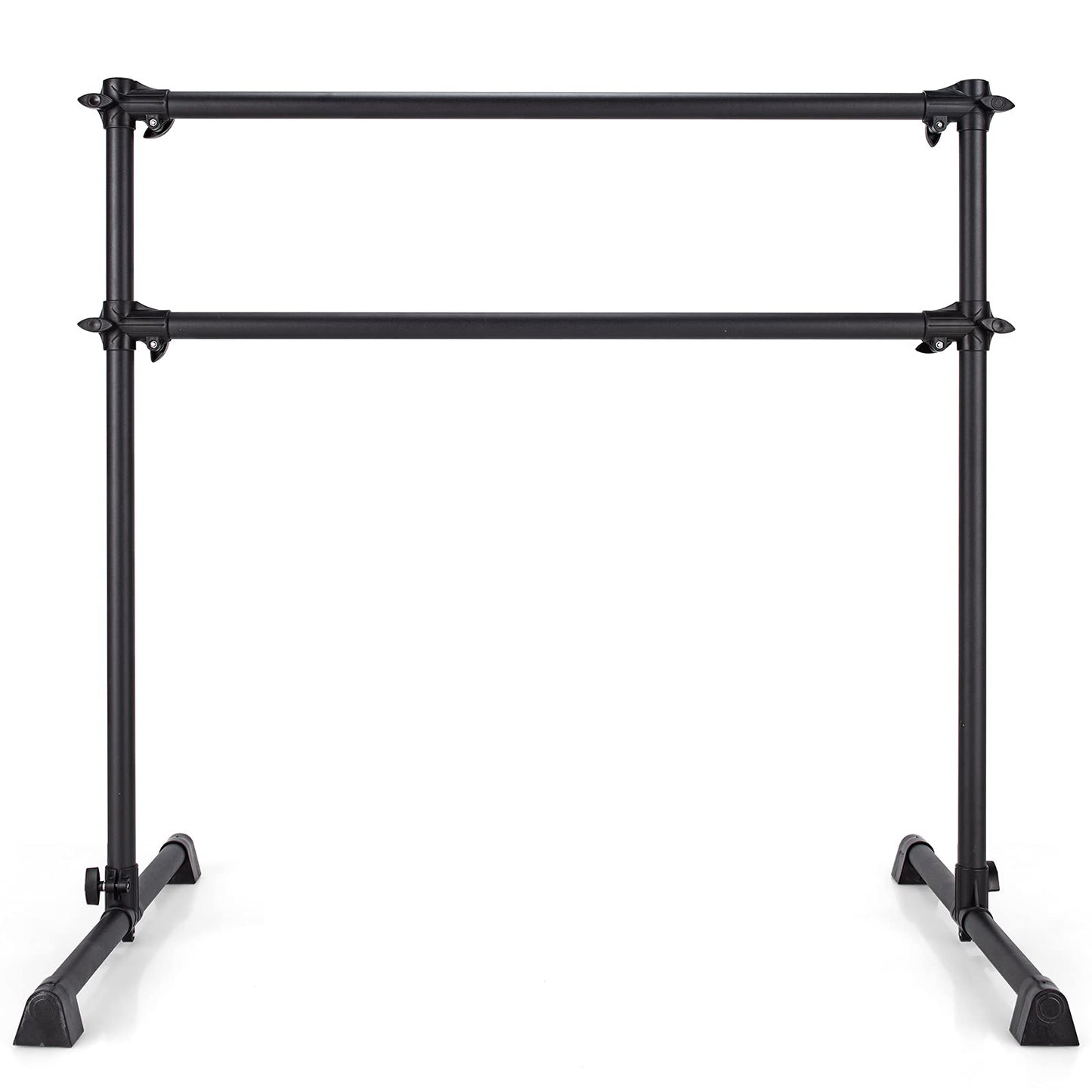 Goplus Double Ballet Barre Bar, Portable 4 FT Freestanding Dancing Bar w/ 7 - 46 Adjustable Height