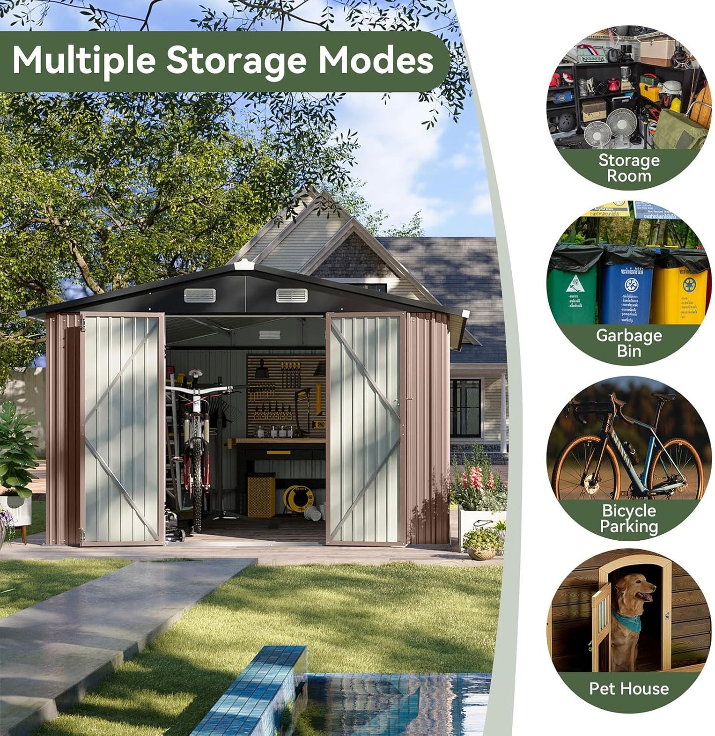 Metal Storage Shed House with Air Vent