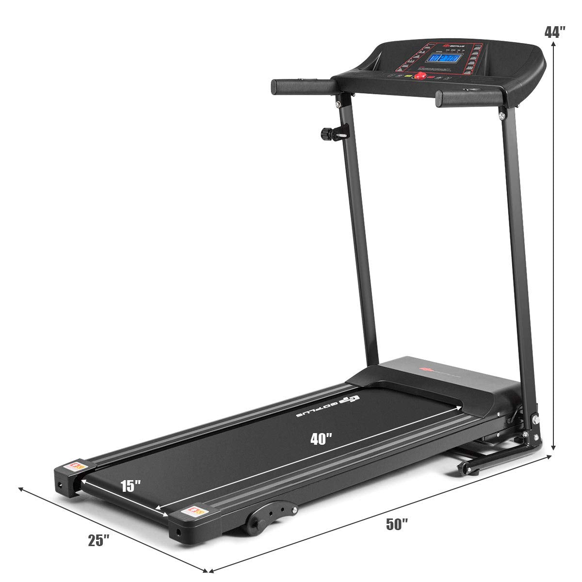 Electric Folding Treadmill, Adjustable Incline and Low Noise Design