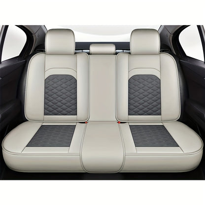 [Stylish Car Seat Cover] DENEGO Quilted Car Seat Cover | Cartoon Design, Full Coverage, Faux Leather & Mesh Fabric, 1 Seat/Five Seat Option, Stylish & Comfortable, Luxury