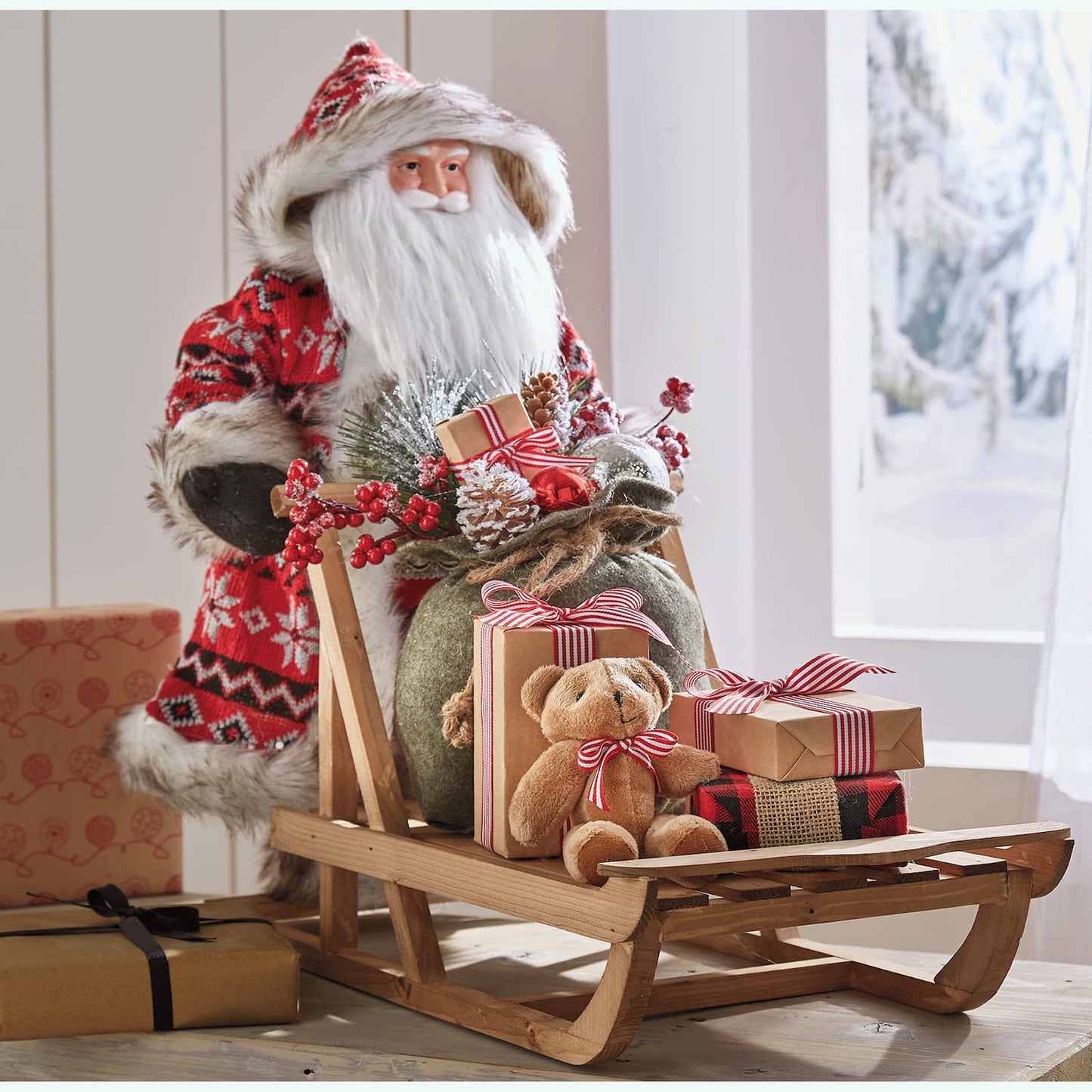 Nordic Santa on Sleigh Figurine