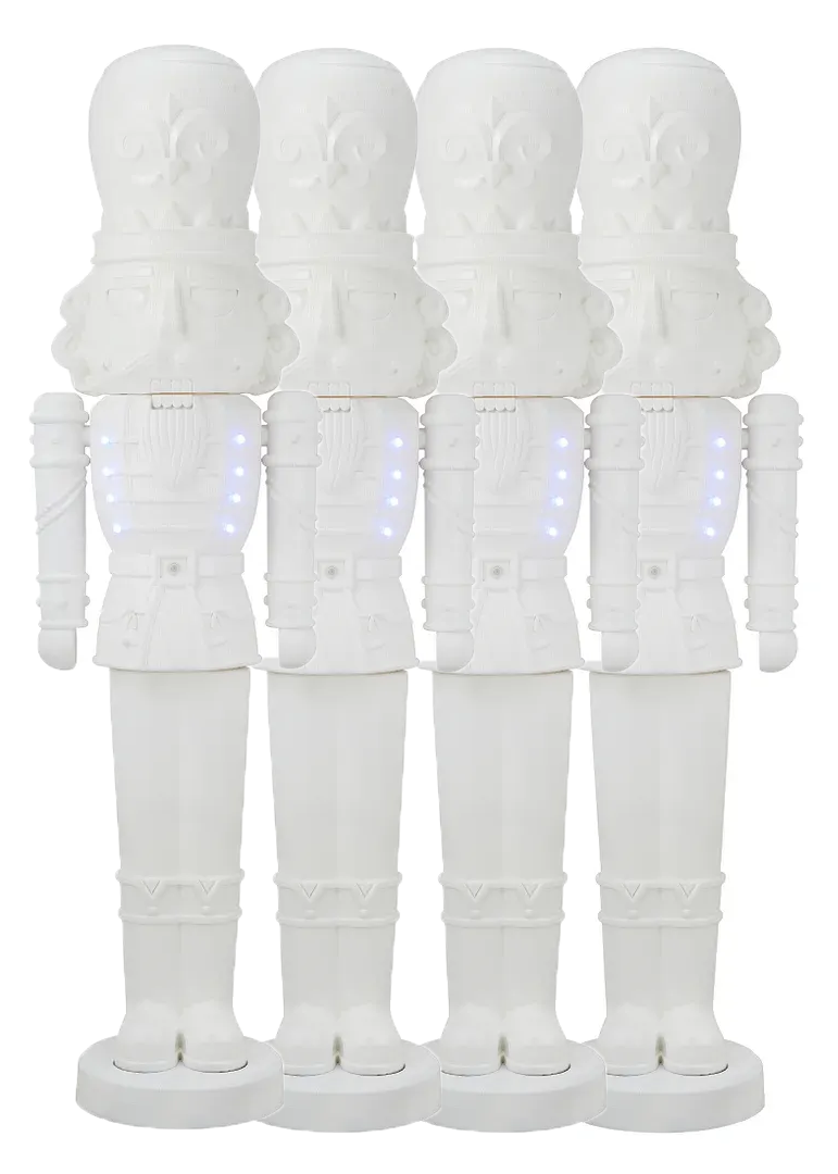 🎄christmas Sale🎄 - 75" DlY White Nutcracker Mold, With Lights Plays Music