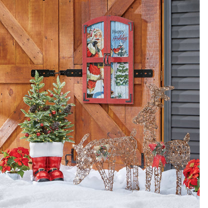 Holiday Tree in Santa Boots