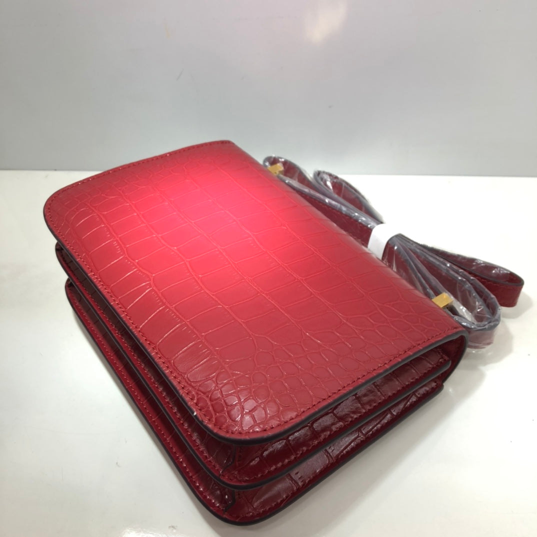 Hermes Goyard Constance Crocodile Leather Pattern Cross Body Bag
