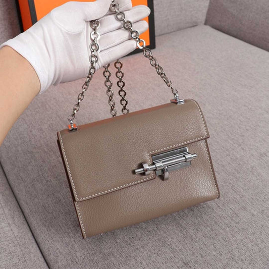 Hermes Goyard Verrou Chaine mini bag BEIGE/BLACK/BROWN