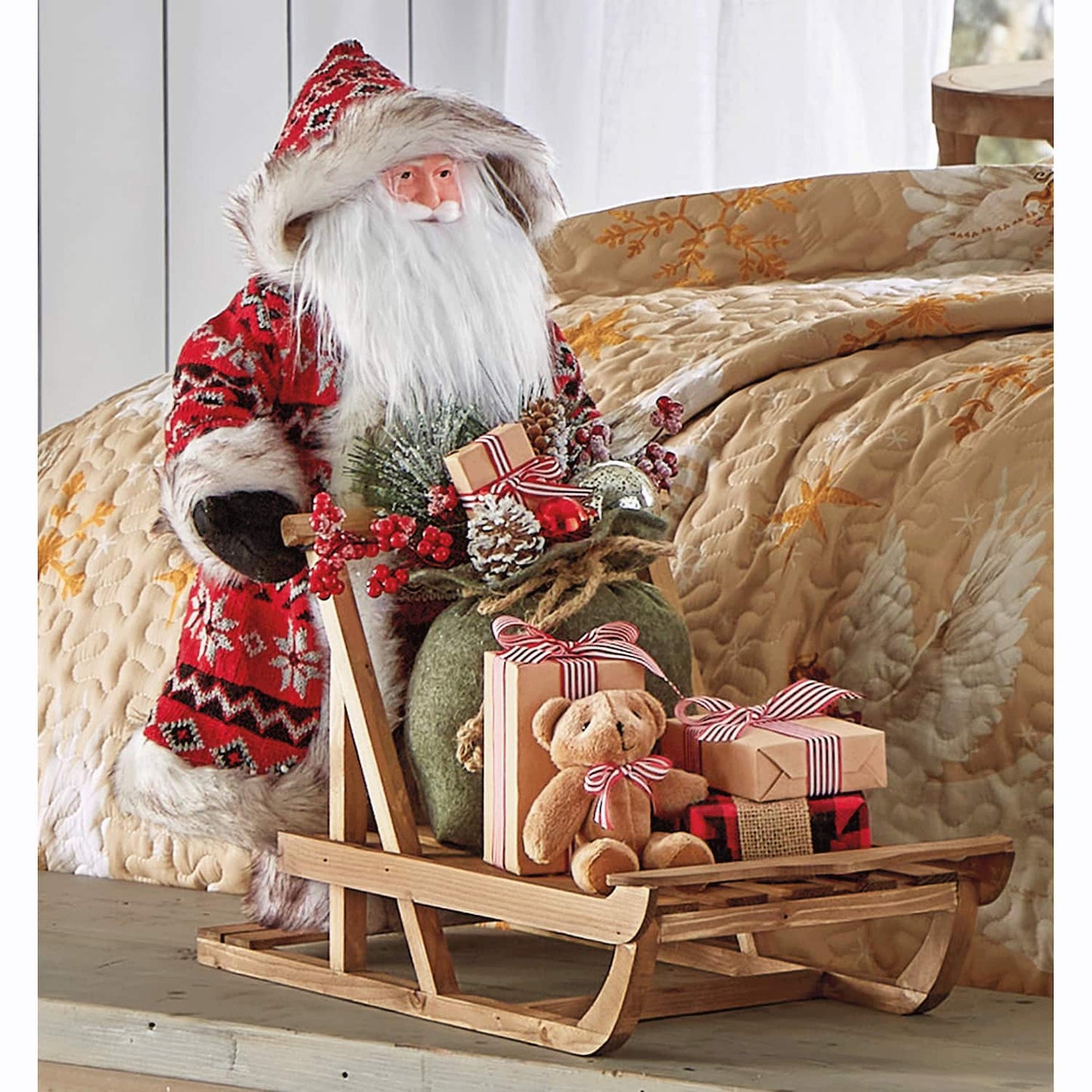 Nordic Santa on Sleigh Figurine