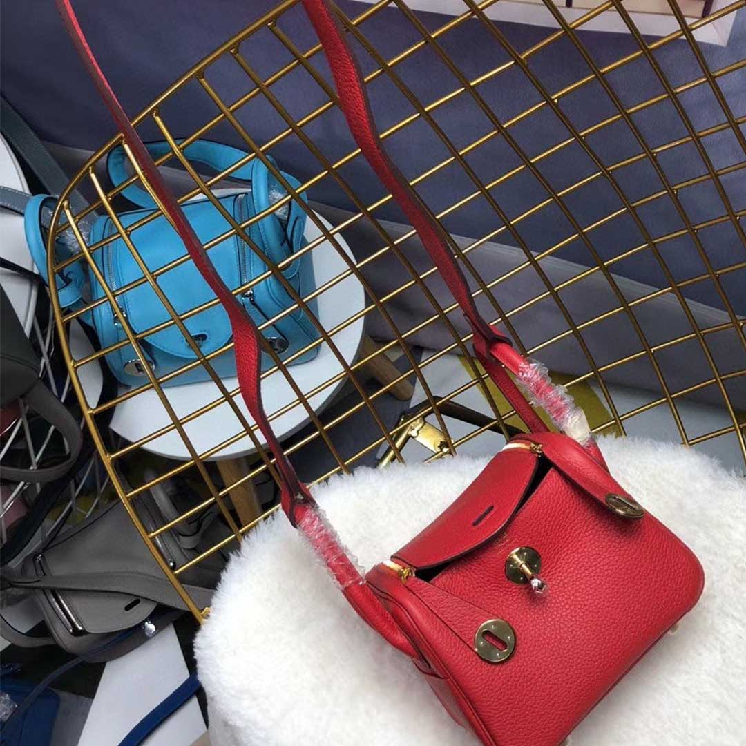 Hermes Goyard AAA-Lindy mini bag H079086CK37 BLACK/RED/GREY