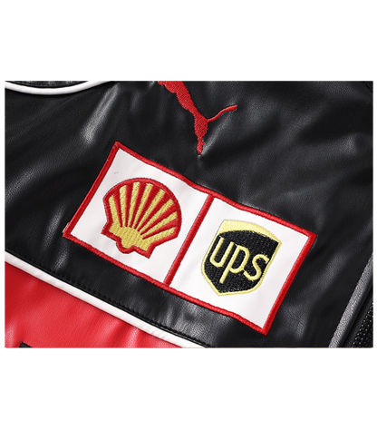 Ferrari F1 Vintage Leather Jacket - Red Edition