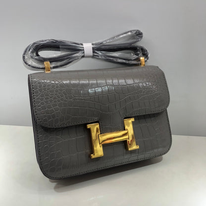 Hermes Goyard Constance Crocodile Leather Pattern Cross Body Bag