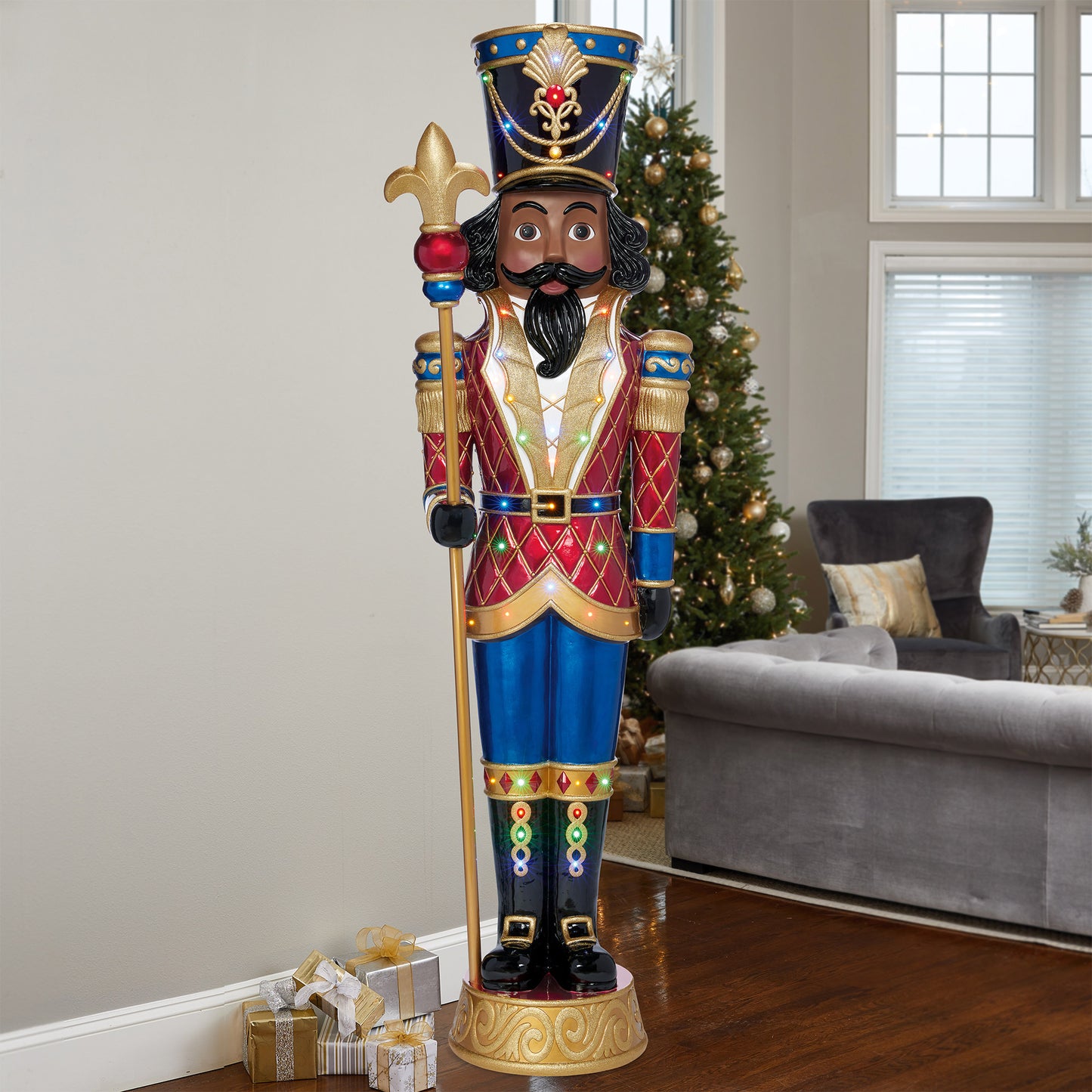 8ft Nutcracker with LED Lights and Music