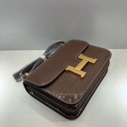 Hermes Goyard Constance Crocodile Leather Pattern Cross Body Bag