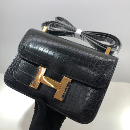 Hermes Goyard Constance Crocodile Leather Pattern Cross Body Bag