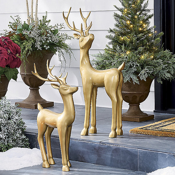 Antique Brass Deer, Set of 2